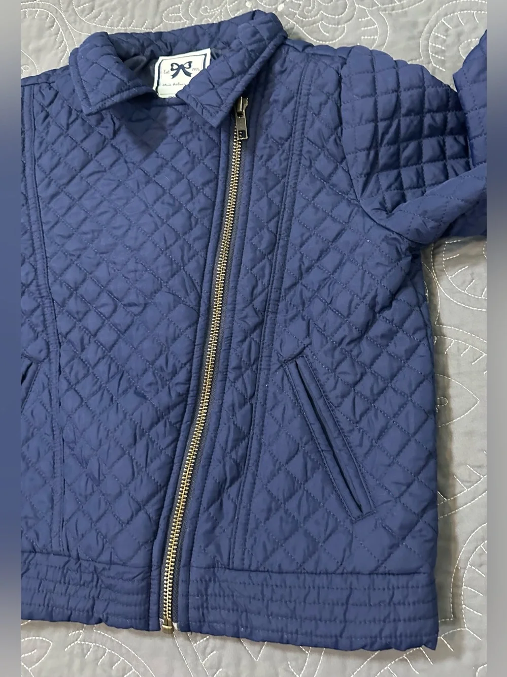 Gymboree Girls Navy Quilted Moto Jacket Size Medium